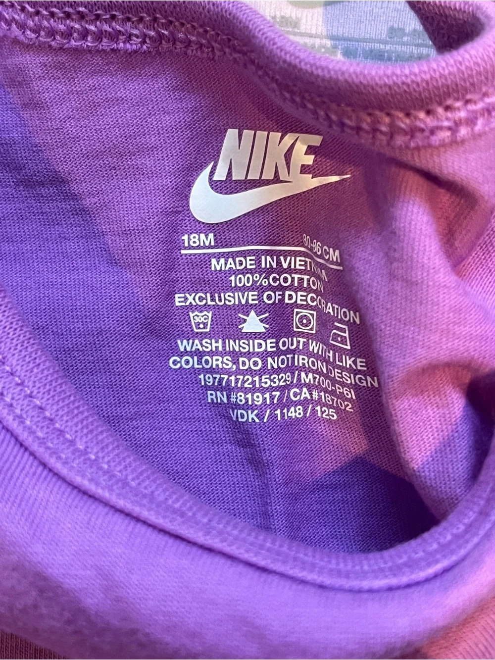 Nike Girls Swoosh Motion 2-Piece Dress & Bodysuit Set Lavender Purple Size 18M